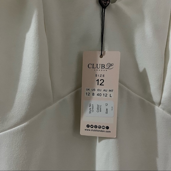 Club London White Fit & Flare Dress - Picture 5 of 6